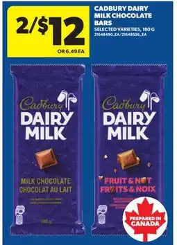Real Canadian Superstore CADBURY DAIRY MILK CHOCOLATE BARS offer