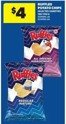 Real Canadian Superstore RUFFLES POTATO CHIPS, 190/200 G offer