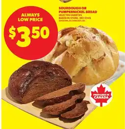 Real Canadian Superstore SOURDOUGH OR PUMPERNICKEL BREAD offer