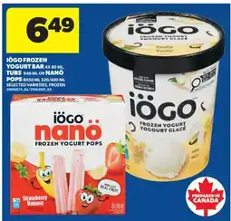 Real Canadian Superstore IÖGO FROZEN YOGURT BAR 4X 80 ML, TUBS 946 ML OR NANÖ POPS 8X50 ML 320/400 ML offer