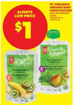 Real Canadian Superstore PC ORGANICS ORGANIC BABY FOOD POUCHES offer