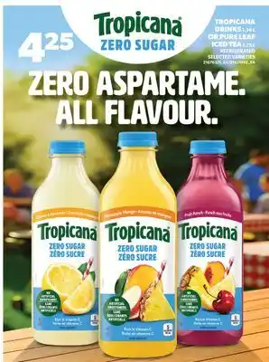 Real Canadian Superstore TROPICANA DRINKS, 1.36 L OR PURE LEAF ICED TEA, 1.75 L offer