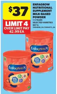 Real Canadian Superstore ENFAGROW NUTRITIONAL SUPPLEMENT MILK-BASED POWDER,1-5 YEARS offer
