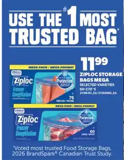 Real Canadian Superstore ZIPLOC STORAGE BAGS MEGA, 60-270'S offer