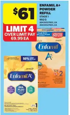 Real Canadian Superstore ENFAMIL A+ POWDER REFILL, 992 G offer