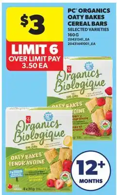 Real Canadian Superstore PC ORGANICS OATY BAKES CEREAL BARS offer