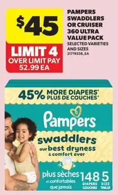 Real Canadian Superstore PAMPERS SWADDLERS OR CRUISER 360 ULTRA VALUE PACK offer