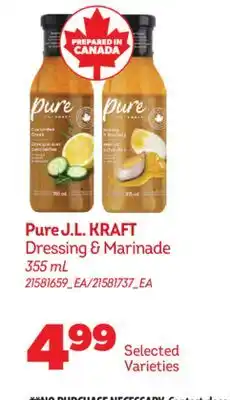 Real Canadian Superstore PURE J. L. KRAFT DRESSING & MARINADE offer