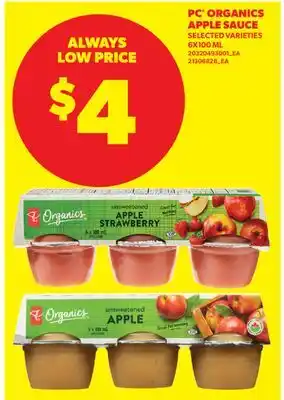 Real Canadian Superstore PC ORGANICS APPLE SAUCE offer