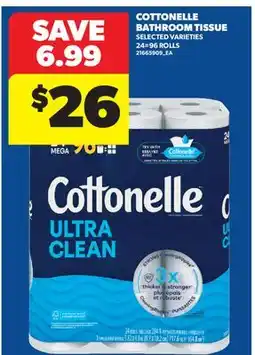 Real Canadian Superstore COTTONELLE BATHROOM TISSUE, 24=96 ROLLS offer