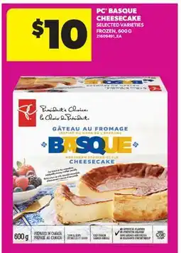 Real Canadian Superstore PC BASQUE CHEESECAKE offer