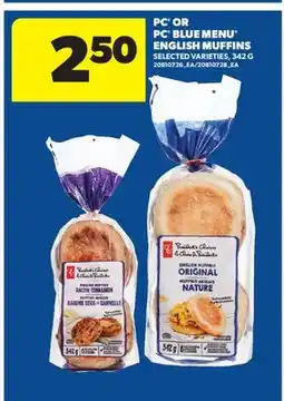 Real Canadian Superstore PC OR PC BLUE MENU ENGLISH MUFFINS offer