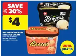 Real Canadian Superstore BREYERS CREAMERY STYLE ICE CREAM offer