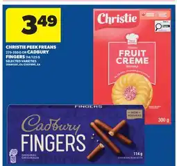 Real Canadian Superstore CHRISTIE PEEK FREANS, 275-350 G OR CADBURY FINGERS, 114/125 G offer