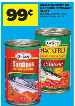 Real Canadian Superstore GRACE SARDINES OR MACKEREL IN TOMATO SAUCE offer