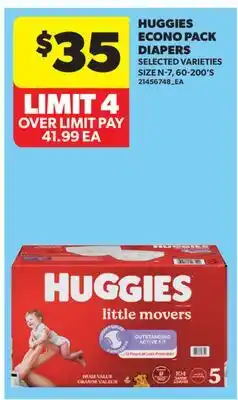Real Canadian Superstore HUGGIES ECONO PACK DIAPERS, 60-200'S offer