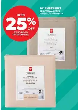 Real Canadian Superstore PC SHEET SETS offer