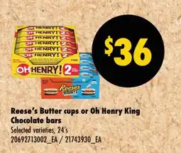 Wholesale Club BUTTER CUPS OR OH HENRY KING CHOCOLATE BARS, 24'S offer
