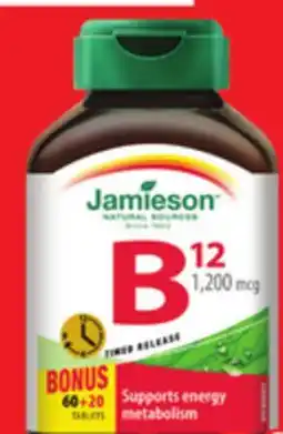 Metro JAMIESON VITAMIN B12 OR CALCIUM offer