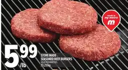 Metro STORE MADE SEASONED BEEF BURGERS offer