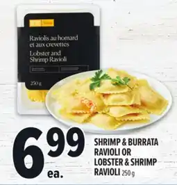 Metro SHRIMP & BURRATA RAVIOLI OR LOBSTER & SHRIMP RAVIOLI offer