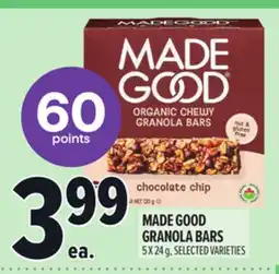 Metro MADE GOOD GRANOLA BARS offer
