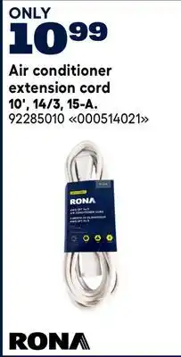 RONA Air conditioner extension cord offer