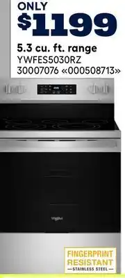 RONA Whirlpool 5.3 cu. ft. range offer