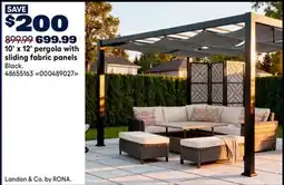 RONA Origin 21 10' x 12' pergola with sliding fabric panels offer