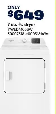 RONA 7 cu. ft. dryer offer