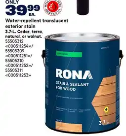 RONA RONA Water-repellent translucent exterior stain offer