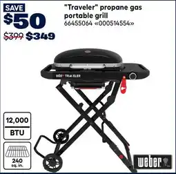 RONA Weber Traveler propane gas portable grill offer