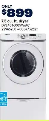 RONA Samsung 7.5 cu. ft. dryer offer