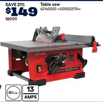 RONA Craftsman Table saw offer