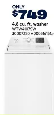 RONA Whirlpool 4.8 cu. ft. washer offer