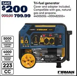 RONA Firman Tri-fuel generator offer