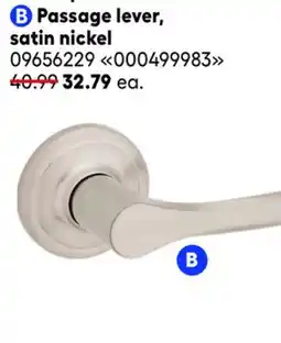 RONA WEISER Passage lever, satin nickel door levers offer