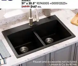 RONA Landon & Co. by Rona granite kitchen sinks offer