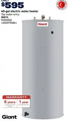 RONA Giant 40-gal electric water heater offer