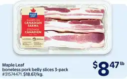 Walmart Maple Leaf boneless pork belly slices 3-pack offer