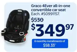 Walmart Graco 4Ever all-in-one convertible car seat offer