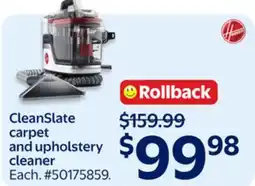 Walmart Hoover CleanSlate carpet and upholstery cleaner offer