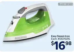 Walmart BLACK + DECKER Easy Steam Iron offer
