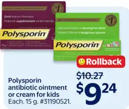 Walmart Polysporin antibiotic cream for kids offer