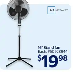 Walmart Mainstays 16 Stand fan offer