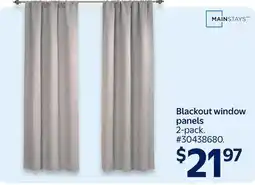 Walmart Mainstays Blackout window panels offer