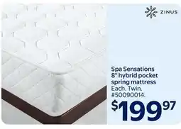 Walmart Spa Sensations 8 hybrid pocket spring mattress offer