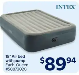 Walmart 18 Air bed with pump offer
