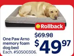 Walmart One Paw Arno memory foam dog bed offer