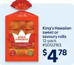Walmart King's Hawaiian sweet or savoury rolls offer